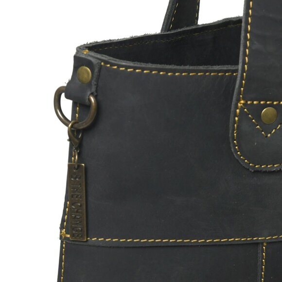 LE PAPILLON - PEPPA BLACK LEATHER TOTE - Picture 4 of 5